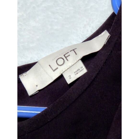 Ann Taylor Loft 2 tone purple and black Solid Work Professional Skirt Size 2 - Picture 2 of 5